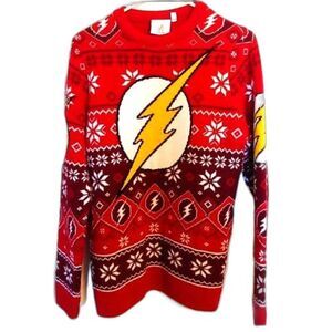 The Flash Central City ugly Sweater women man red yellow Size XXl.